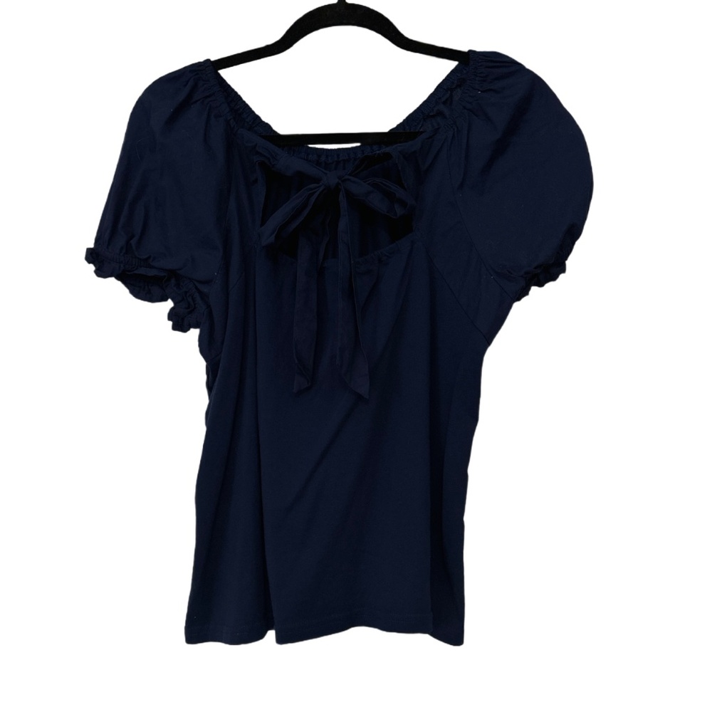 J Crew cotton top, navy, size medium